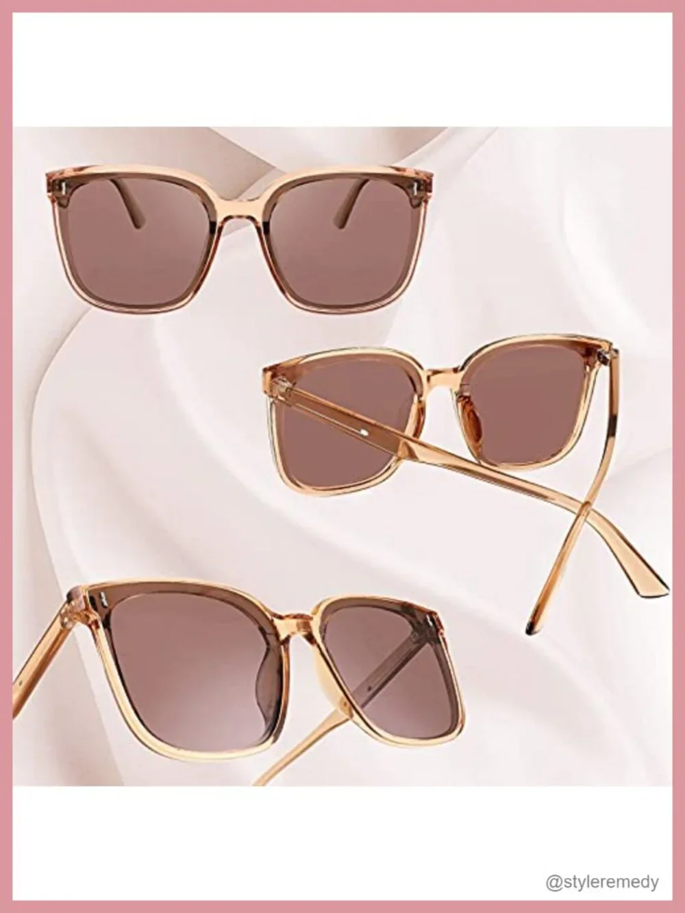 Oversized Retro Square Polarized Sunglasses Women Trendy UV400 Plastic Metal